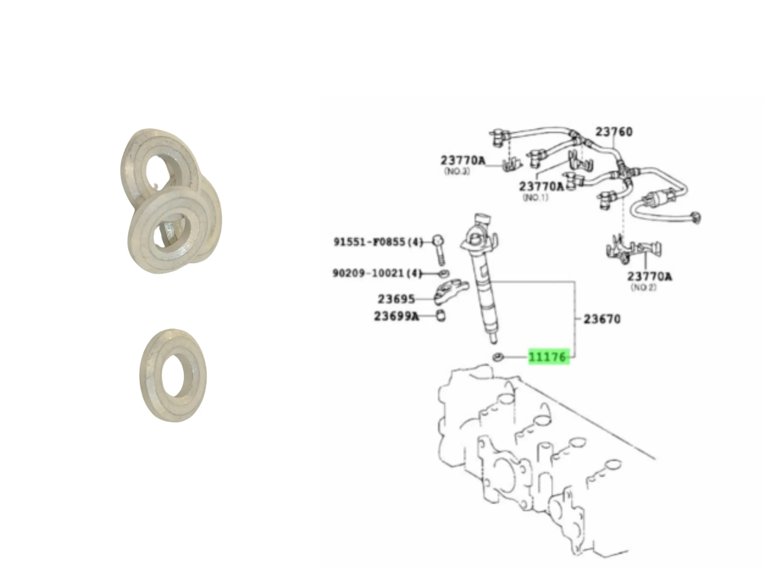 ARANDELA INYECTOR HILUX 2016- / SW4 2016- * BASE *
