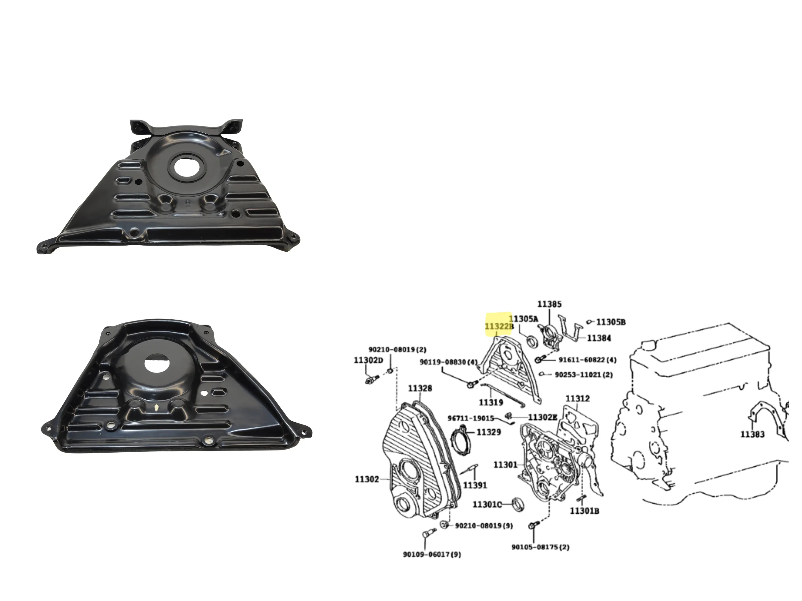 BASE PLASTICA TAPA DISTRIBUCION HILUX 2001-2004 3.0 S/ TURBO 5L INTERIOR