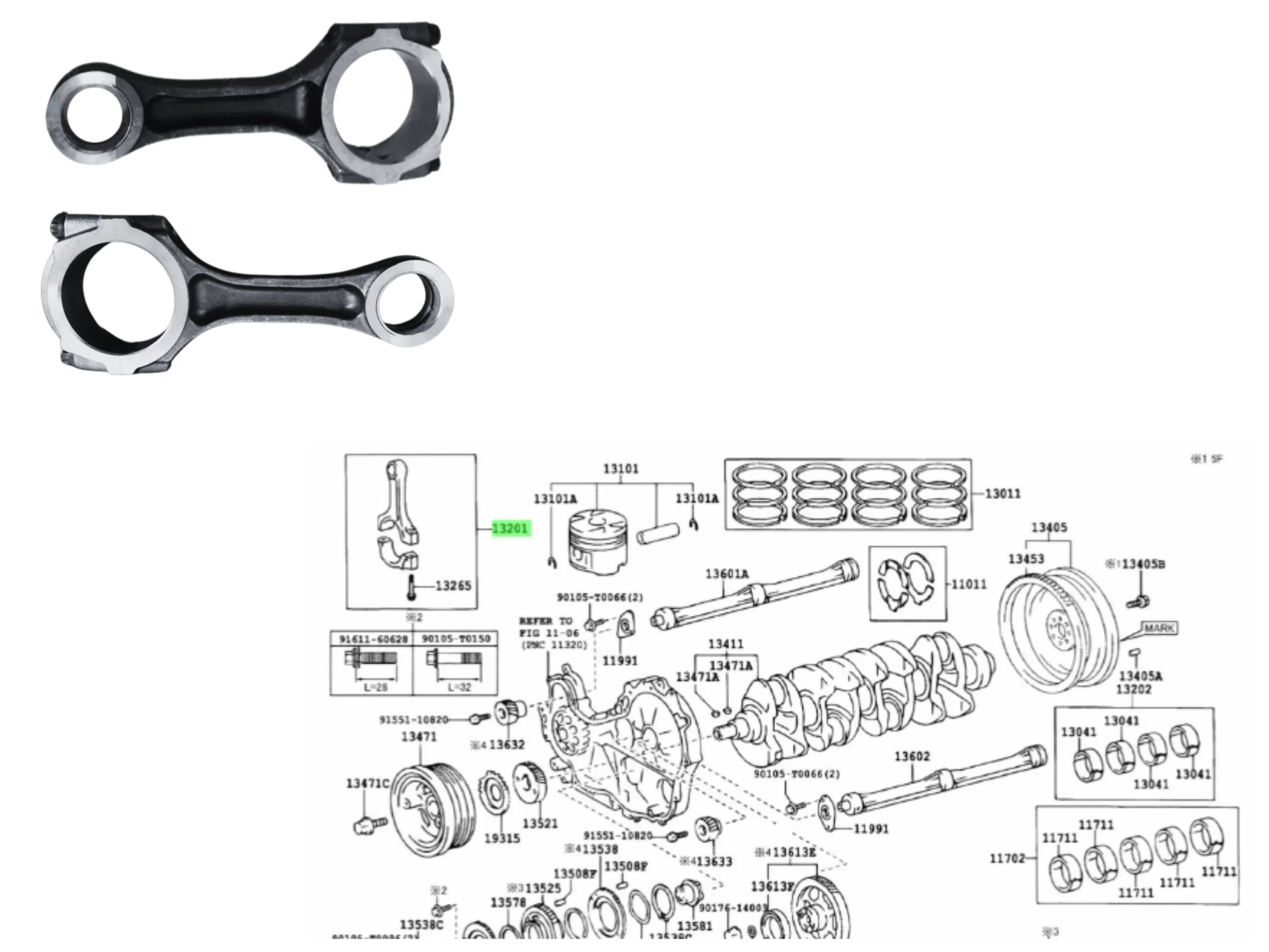 BIELA HILUX / SW4 2005- 3.0 1KDFTV ORIG