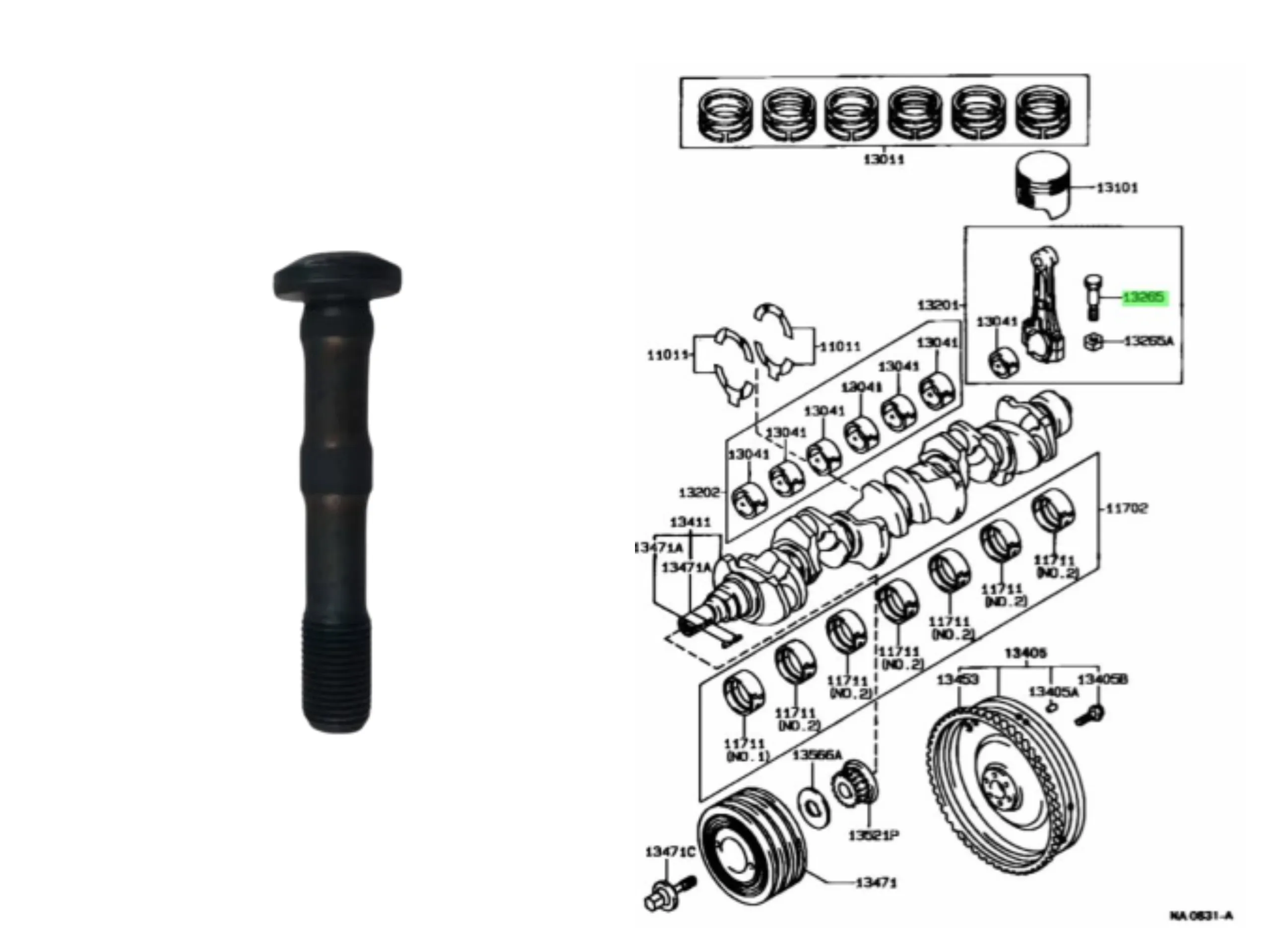 BULON BIELA HILUX 94- 3L/5L
