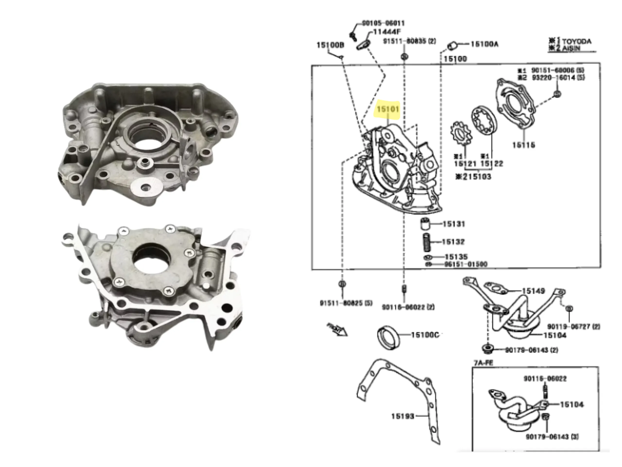 BOMBA ACEITE COROLLA 99/2001 1.8 NAFTA 7AF *CHASIS