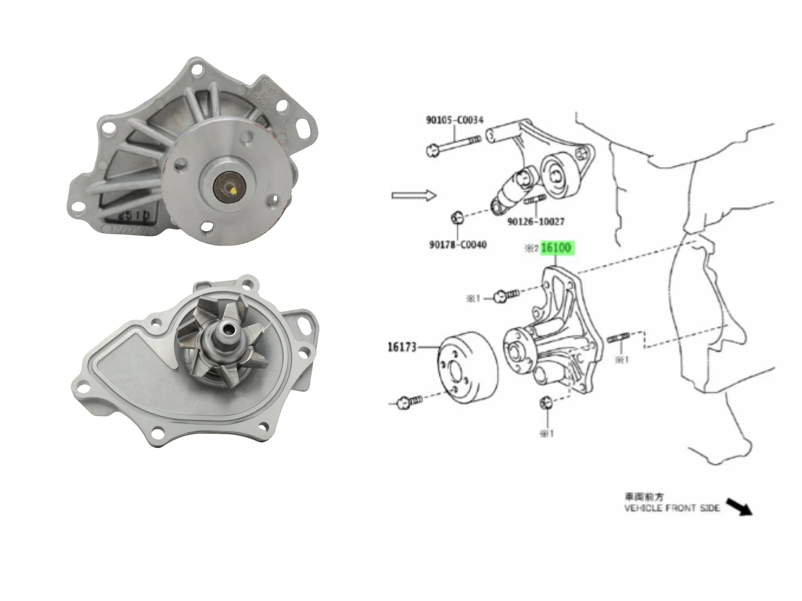 BOMBA AGUA RAV 01/11 / CAMRY 2.4 2AZ-FE JAPON