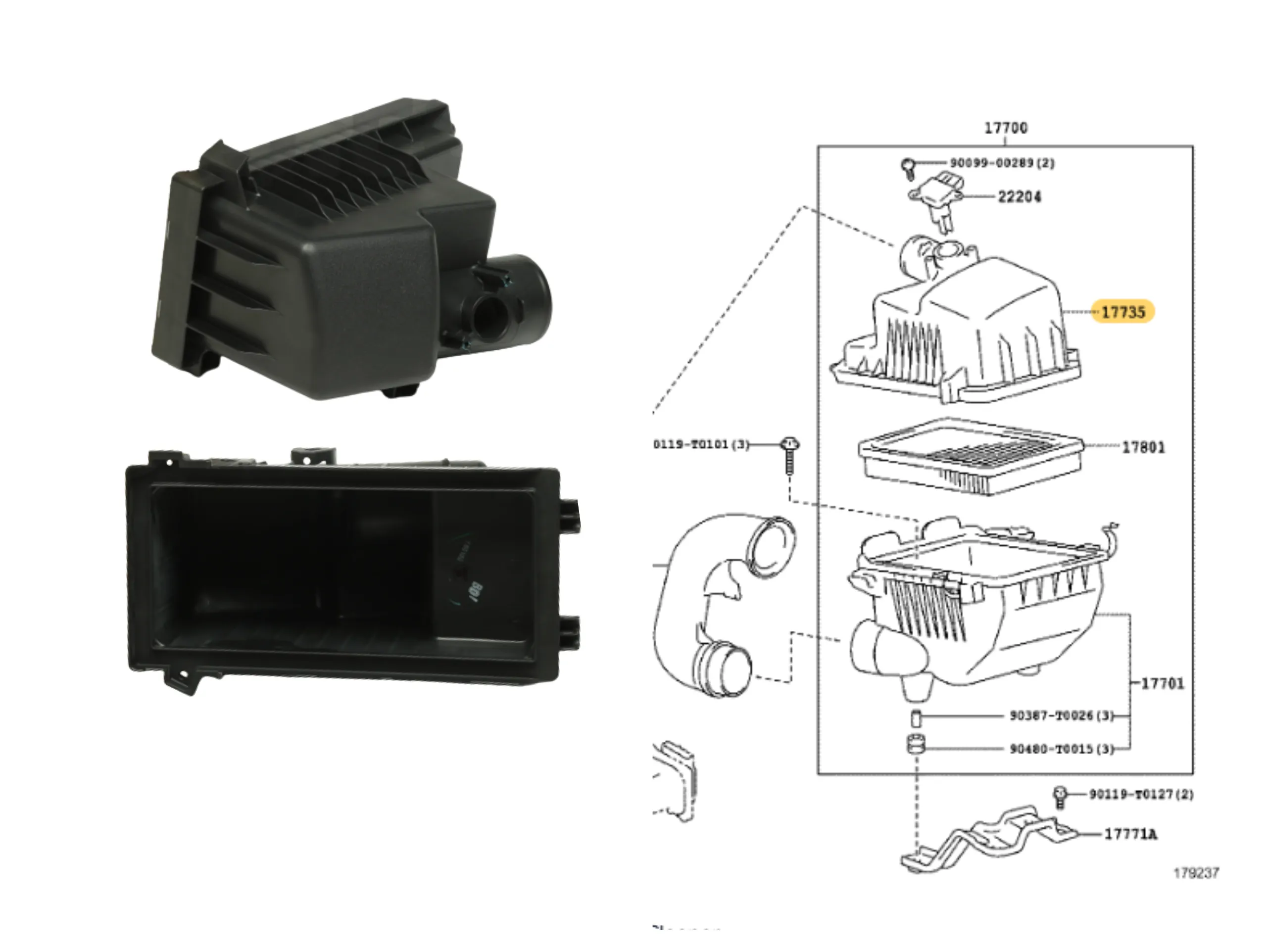 CARCAZA SUPERIOR FILTRO AIRE YARIS 2016-