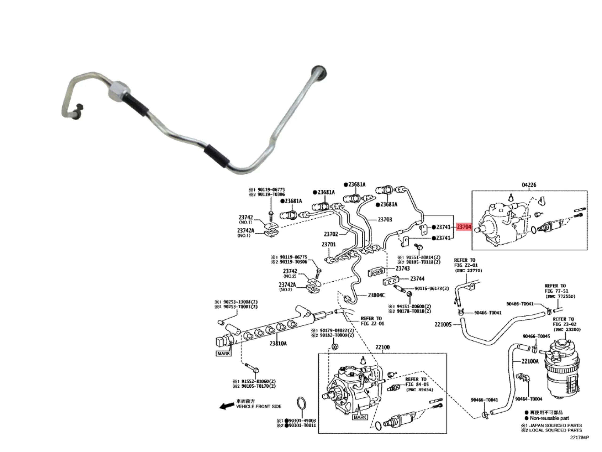 CAÑO INYECTOR HILUX/SW4 2005-11 TODAS N.4