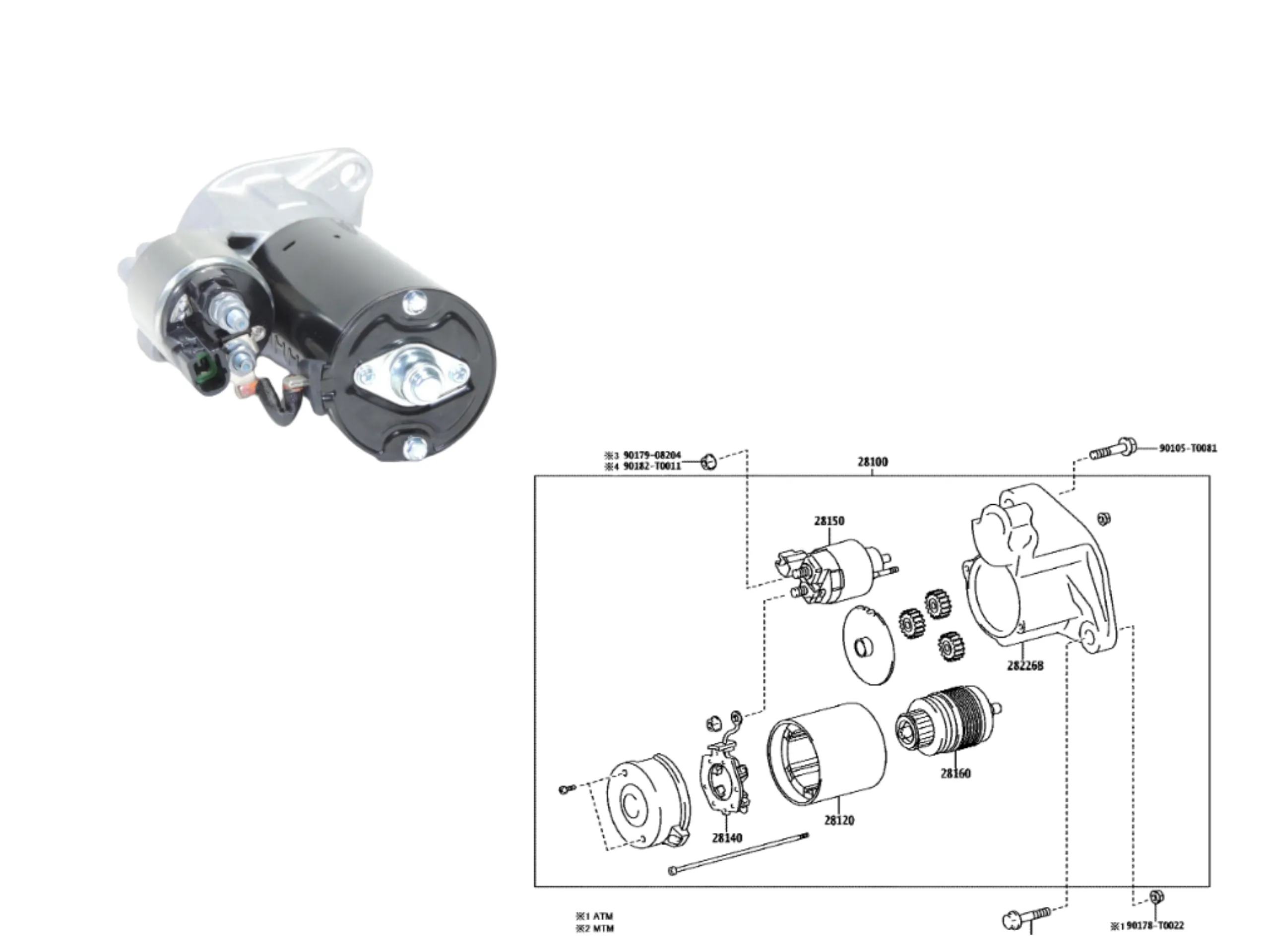 BURRO ARRANQUE HILUX /SW4 2016- DIESEL *TIPO BOSCH* TOYAKO