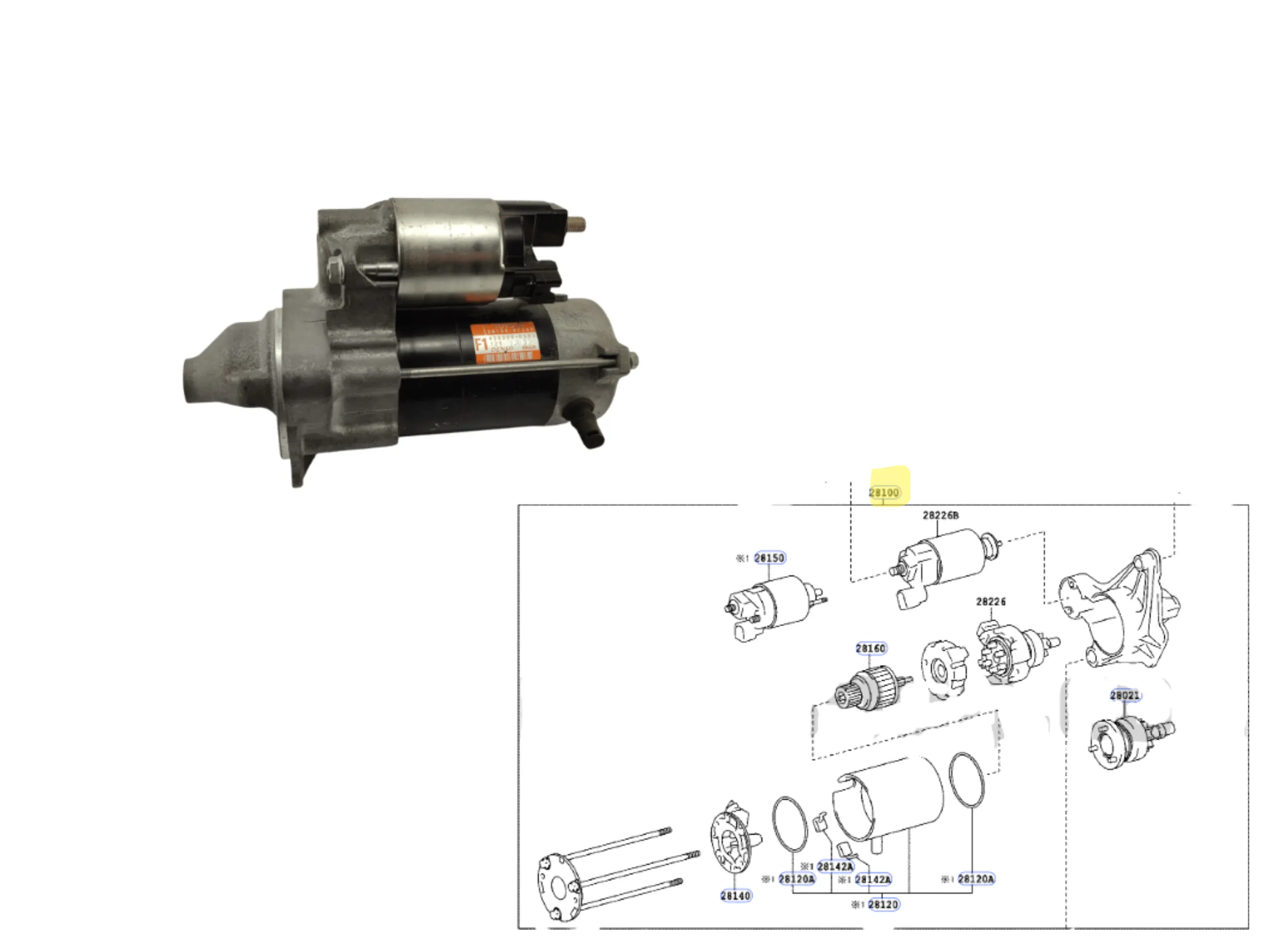 BURRO ARRANQUE ETIOS 2013- DENSO ORIG