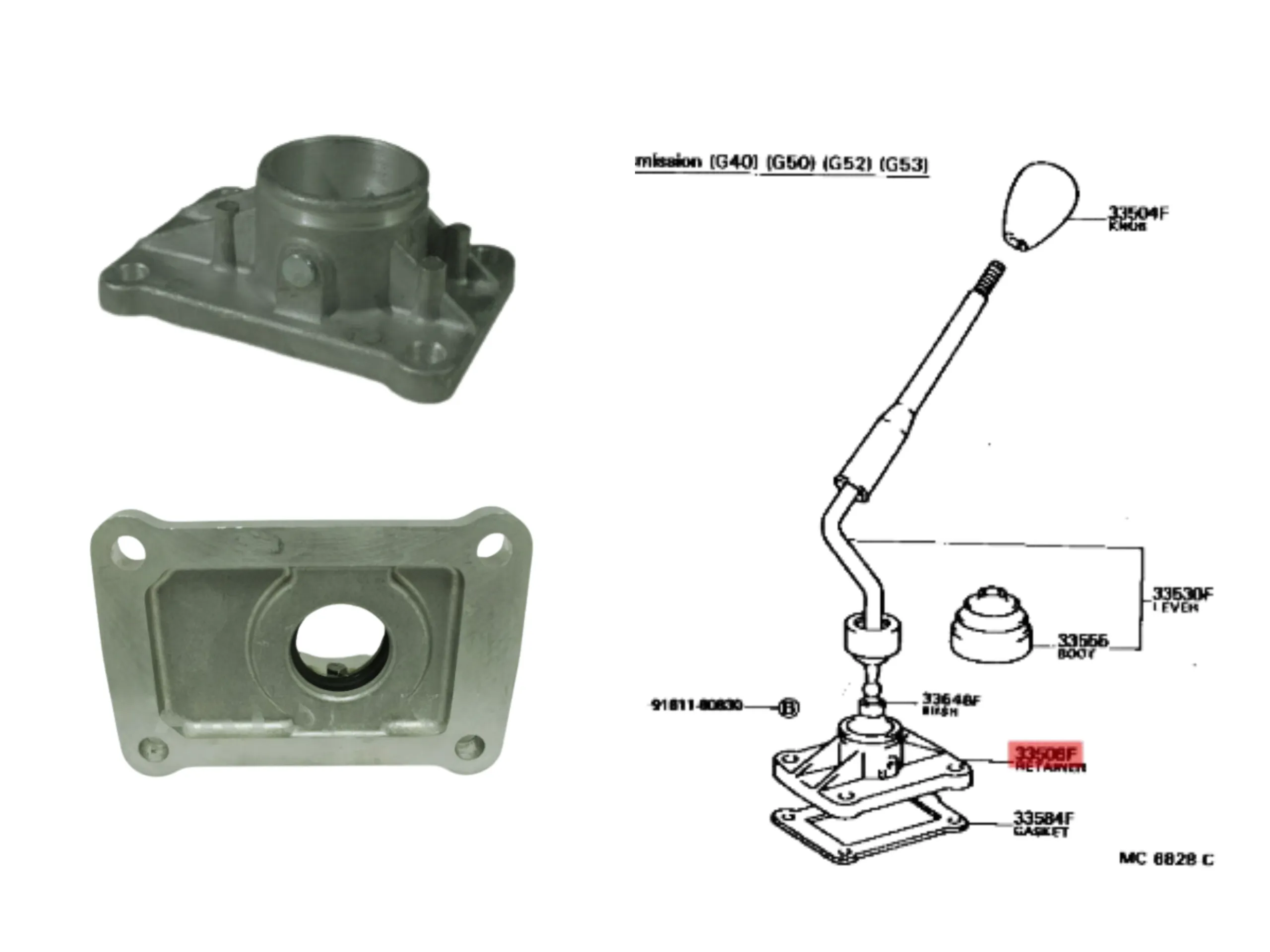 BASE PALANCA CAMBIO HILUX 4X2 92/2001 TAIL.