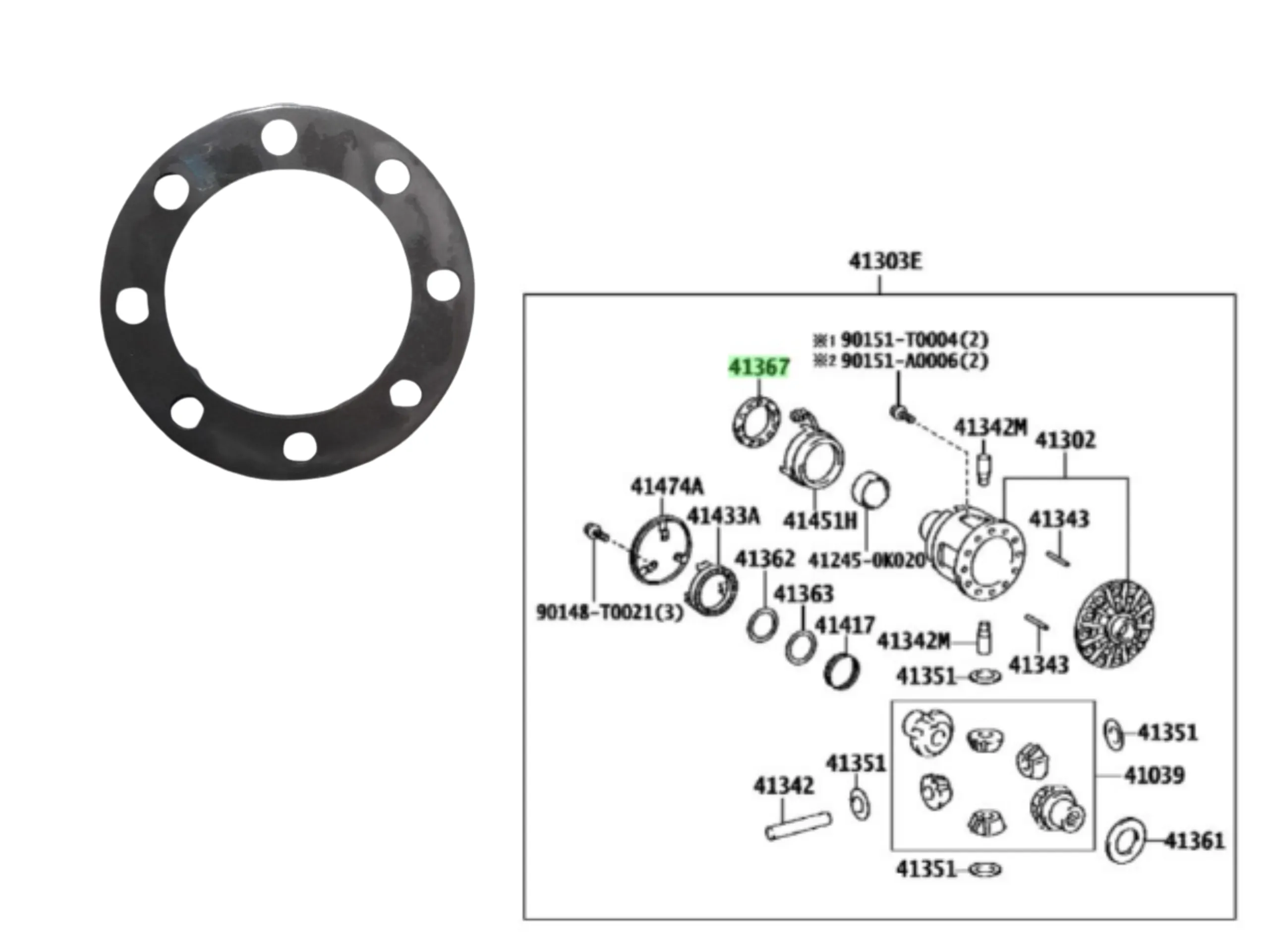 ARANDELA DIFERENCIAL TRASERO HILUX/SW4 1GD *LLEVA 1*