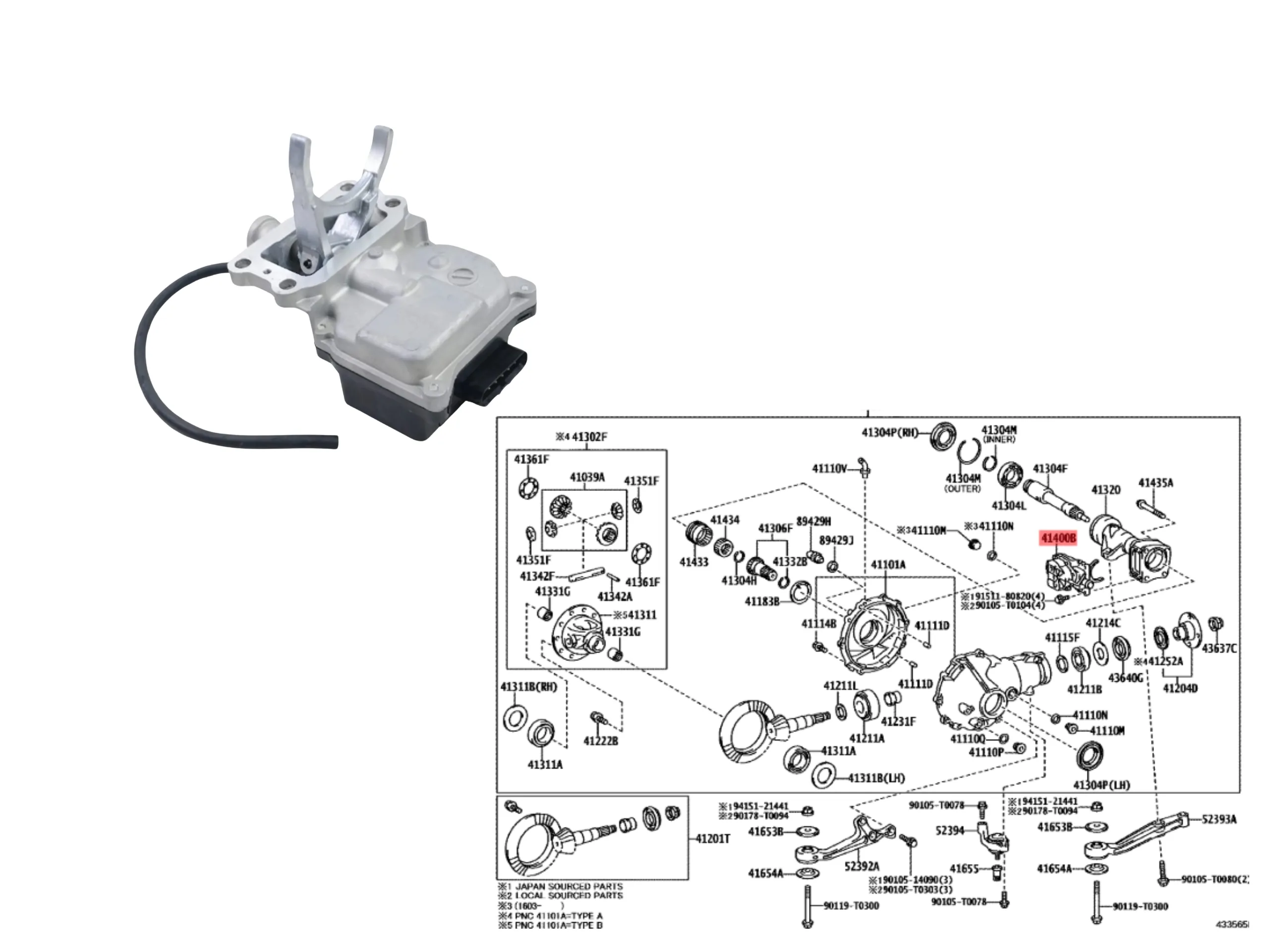 ACTUADOR DIFERENCIAL DELANTERO .4X4 HILUX 2005/23 ORIG