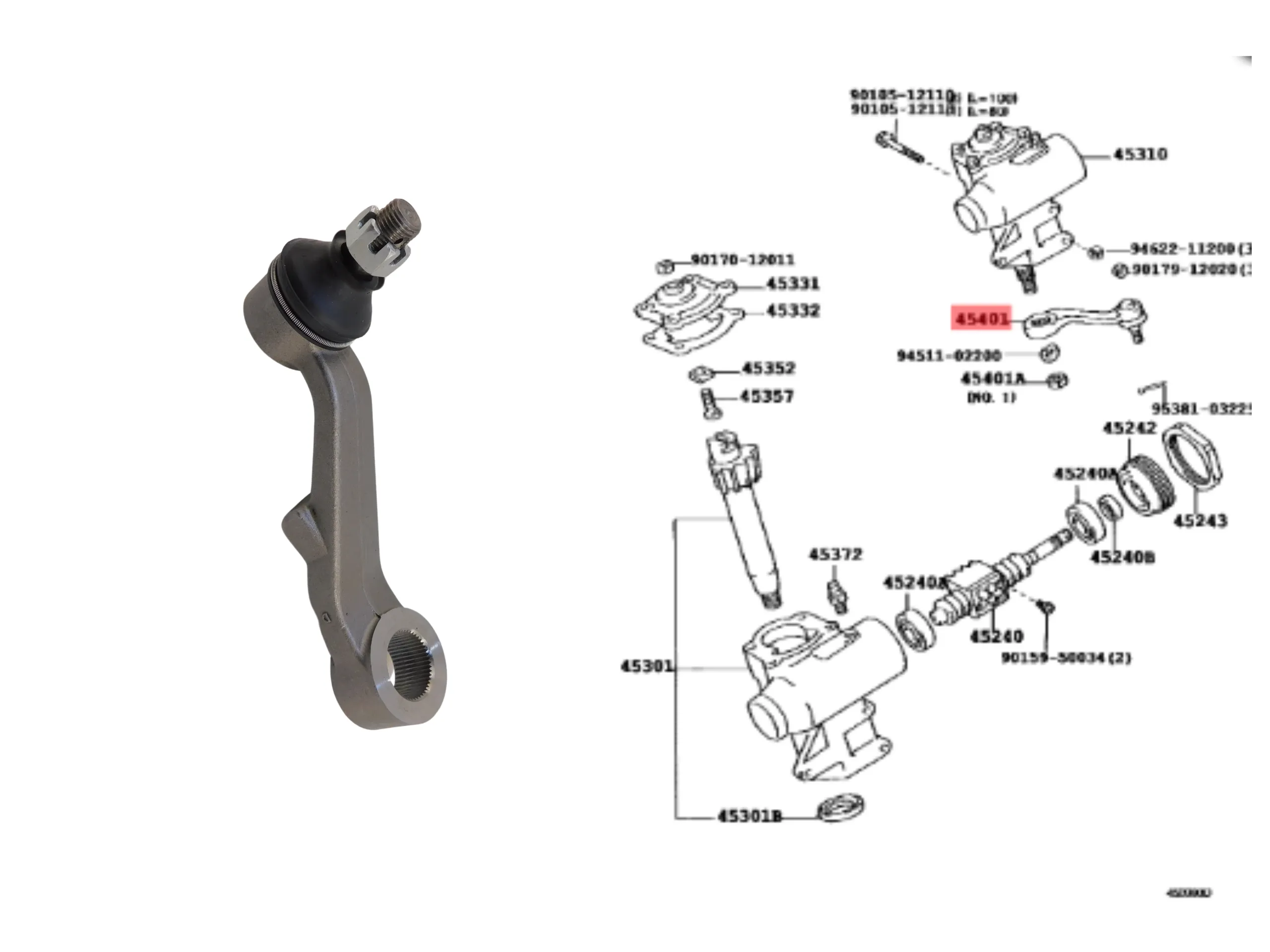 BRAZO PITMAN HILUX 02/04 JAPON