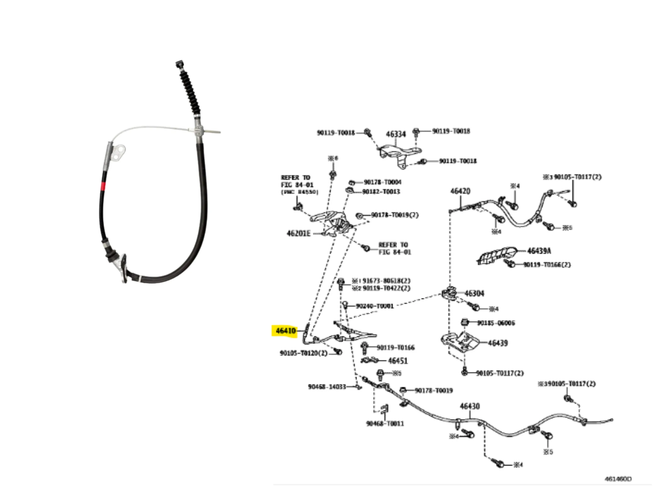 CABLE FRENO MANO SW4 2016- DELANTERO TODAS ALTERNATIVO