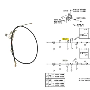 CABLE FRENO MANO ETIOS 2013- 5 PUERTAS TRASERO RH IMP