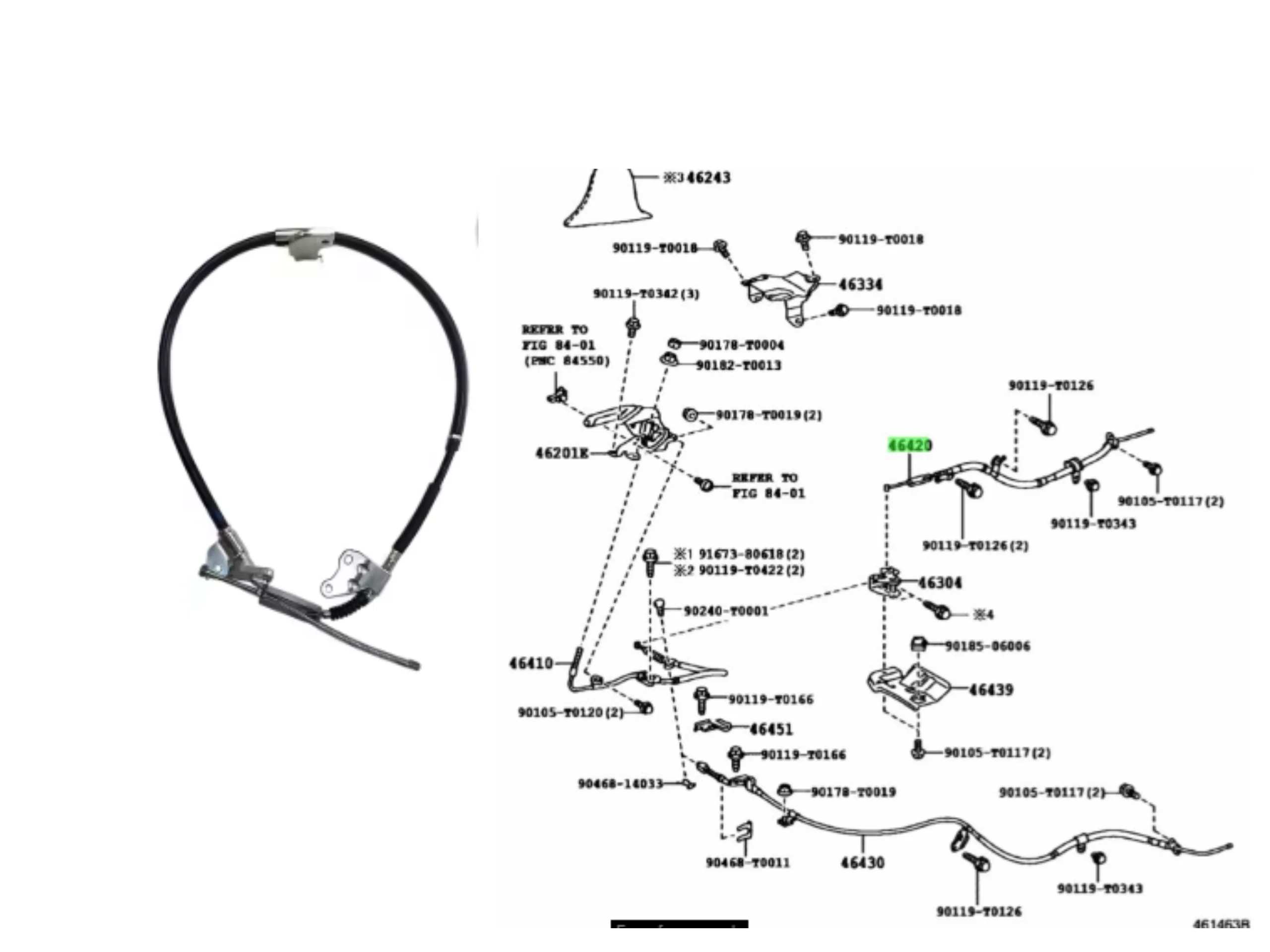 CABLE FRENO MANO HILUX 2016- TRASERO RH TODAS