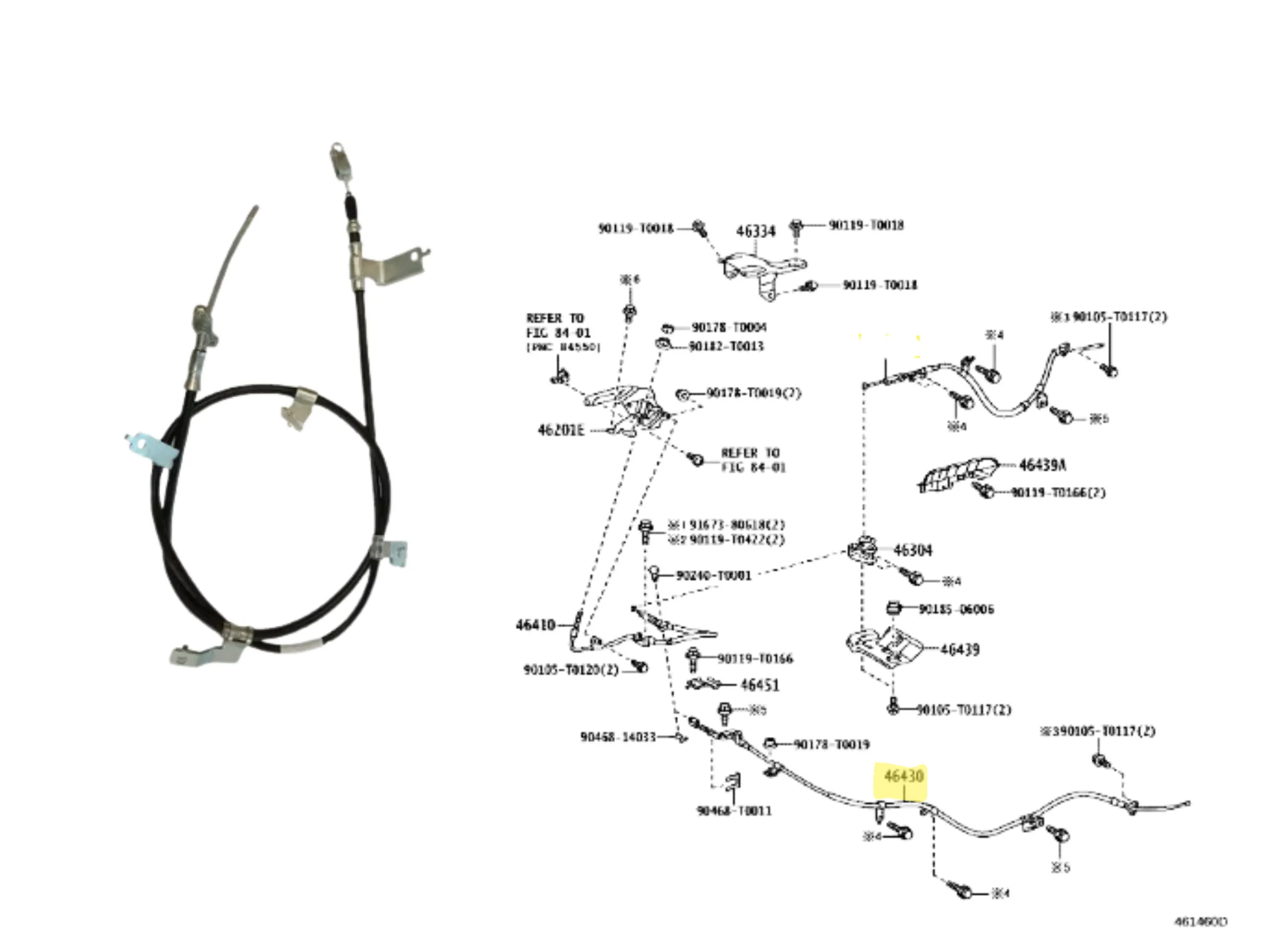 CABLE FRENO MANO SW4 2016- TRASERO LH TODAS IMP