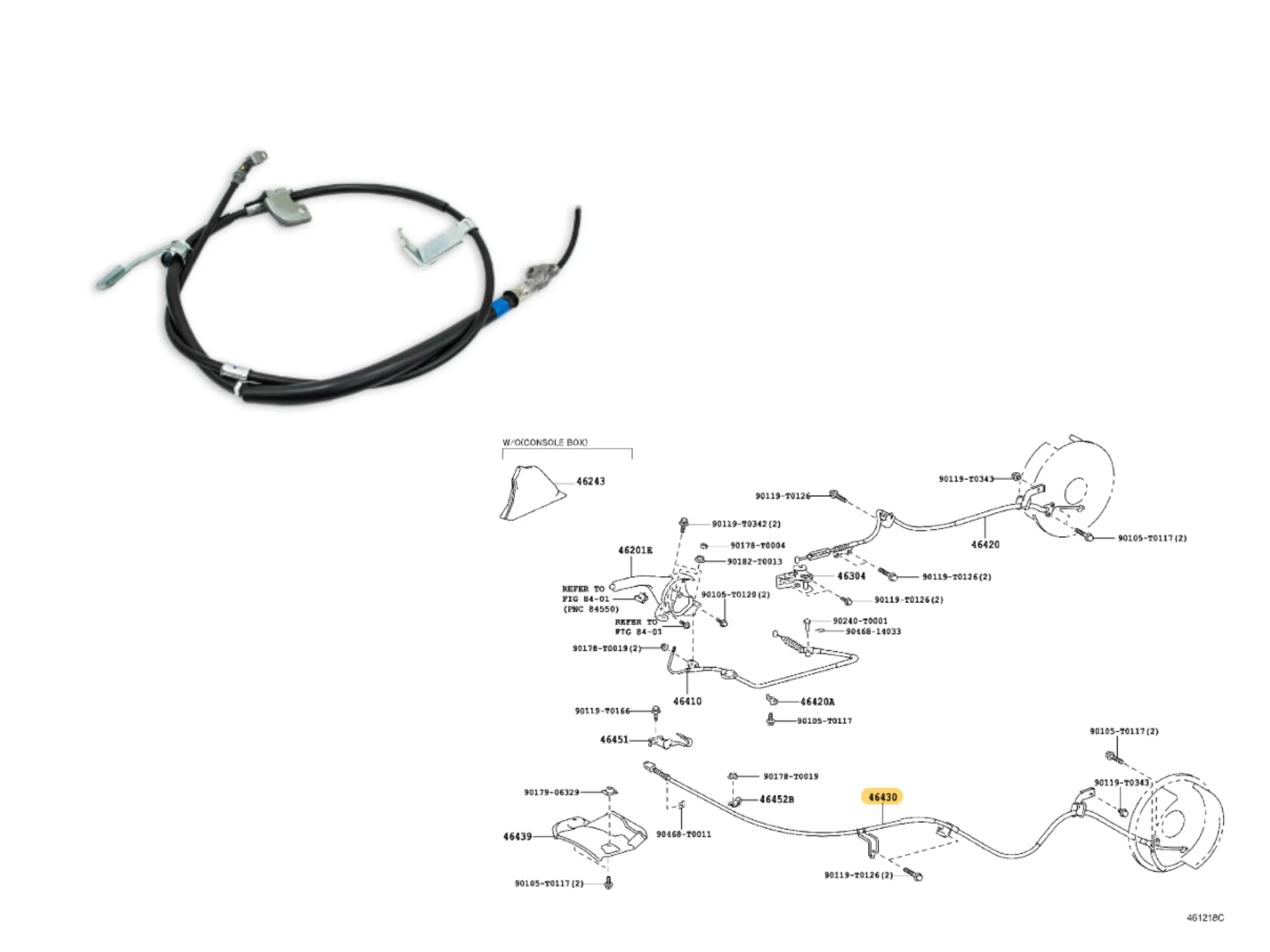 CABLE FRENO MANO HILUX 2005- TRASERO LH TODAS