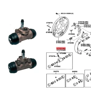 CILINDRO FRENO TRASERO HILUX 4X4 96-2001 - TODAS 02/04 (