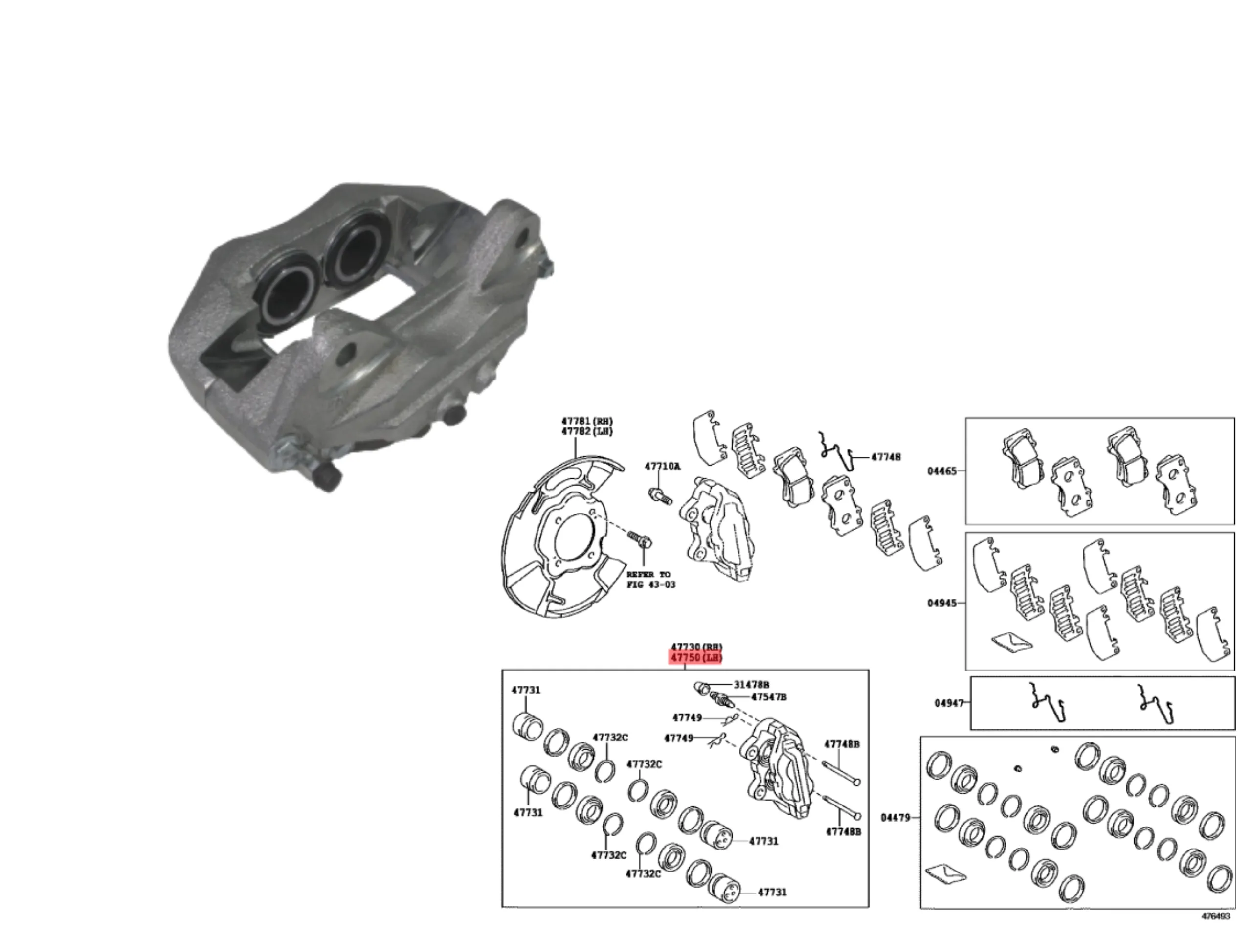 CALIPER FRENO HILUX 2005/08 - LH TODAS