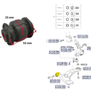 BUJE PARRILLA INF ETIOS 2013- / YARIS 16- CHICO 33MM DIAMETRO IMP
