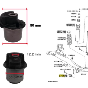BUJE  EJE TRASERO ETIOS 2013- TODOS *THAIL*. LLEVA 2