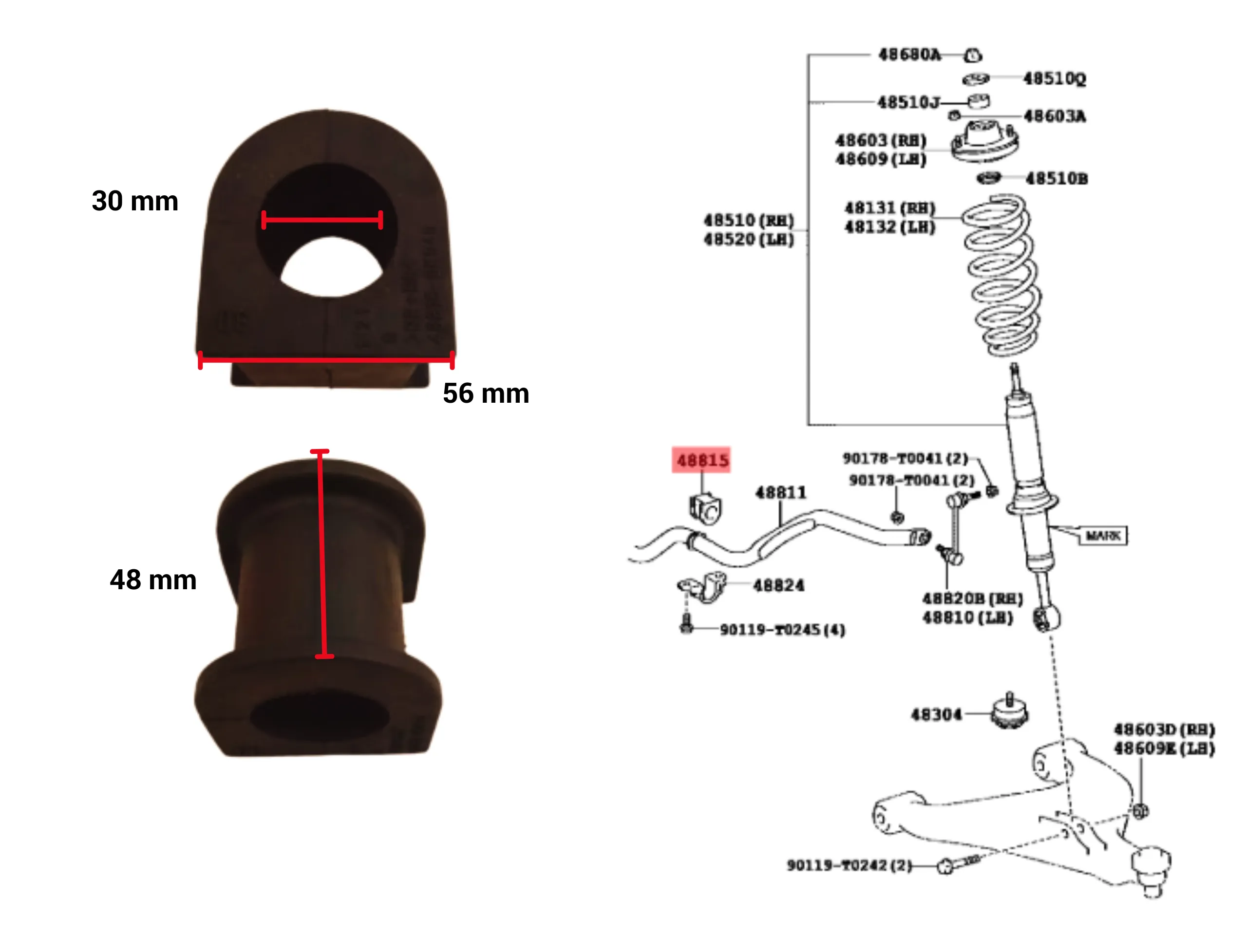 BUJE ESTABILIZADORA HILUX 2005- / SW4 2005- CENTRAL IMP