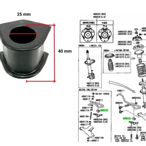 BUJE ESTABILIZADORA COROLLA 92/2001 NAFTA (LLEVA 2) JAPON