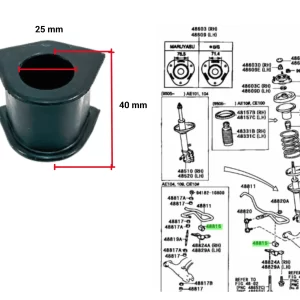 BUJE ESTABILIZADORA COROLLA 92/2001 NAFTA (LLEVA 2) TAIL.