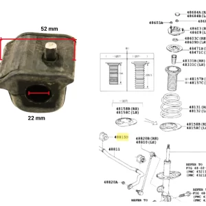 BUJE ESTABILIZADORA RAV 4 2005-2010 RH *LLEVA 1* TAIL.