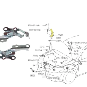 BISAGRA CAPOT COROLLA 02/07 RH TWN