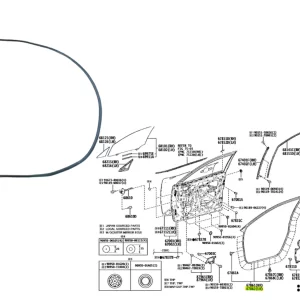 BURLETE PUERTA DELANTERA  COROLLA CROSS 2021- LH *VA EN LA PUERTA*