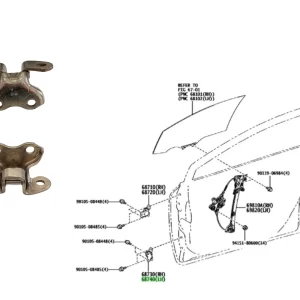 BISAGRA PUERTA DELANTERA  LH COROLLA CROSS INFERIOR ORIG
