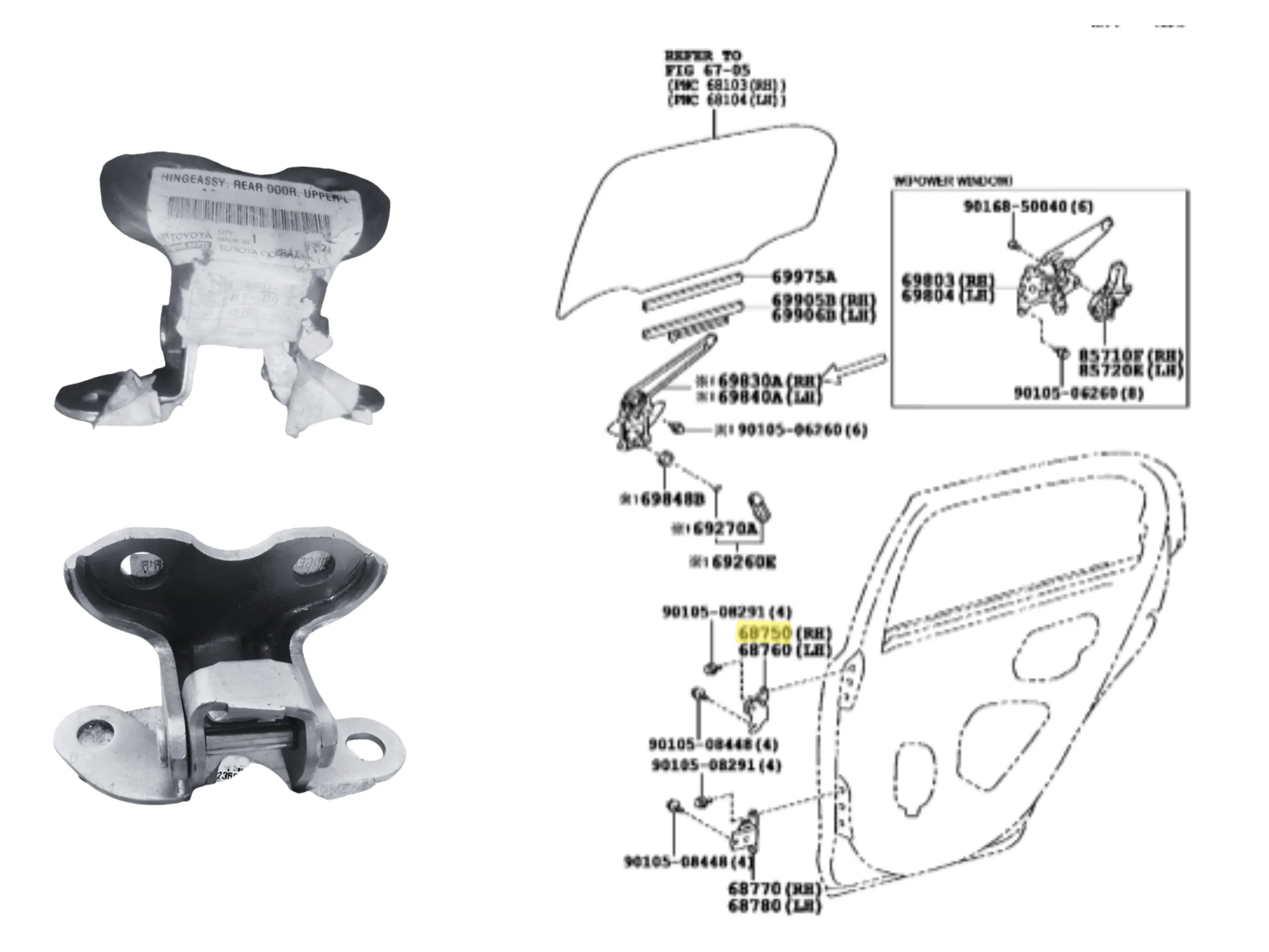 BISAGRA PUERTA TRASERA RH ETIOS 2013- SUPERIOR ORIG