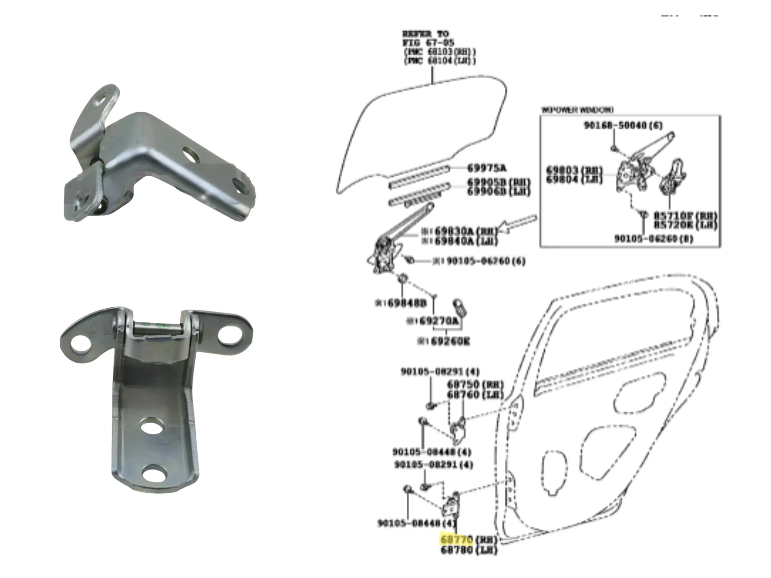 Bisagra De Puerta Inferior Derecha (RH) Para Land Rover Defender – Número LR074026 – Montaje Delantero
