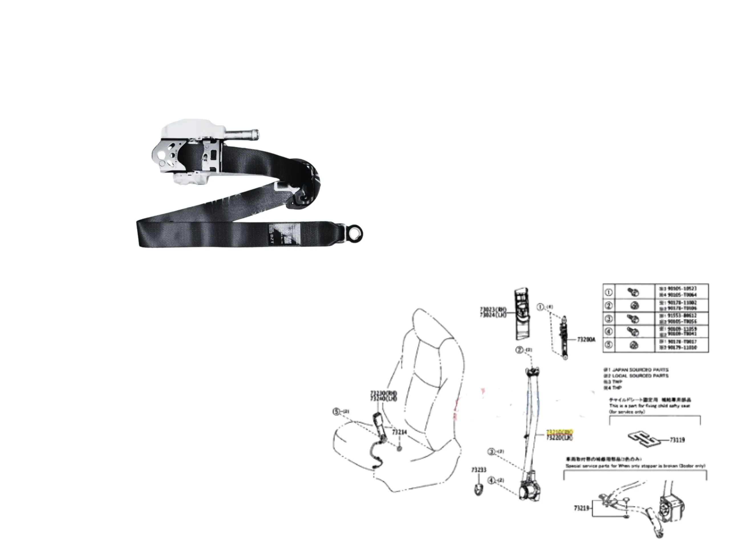 CINTURON SEGURIDAD COROLLA CROSS 2021- DELANTERO RH