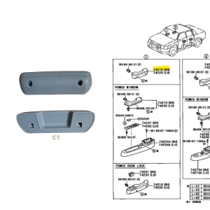 APOYABRAZO PUERTA TRASERA HILUX 92-04 LH / RH VA CAB SIMPLE BASE *GRIS* NACIONAL