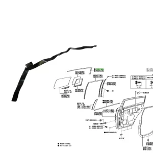 CALCO MARCO SUPERIOR PUERTA TRASERA RH YARIS 5 PTAS 2018-