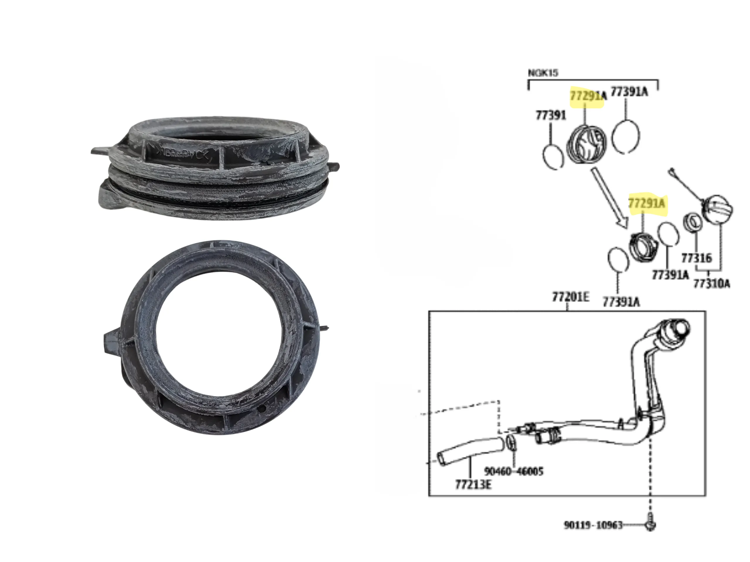 ARO GOMA ENTRADA TANQUE COMBUSTIBLE YARIS 2018-