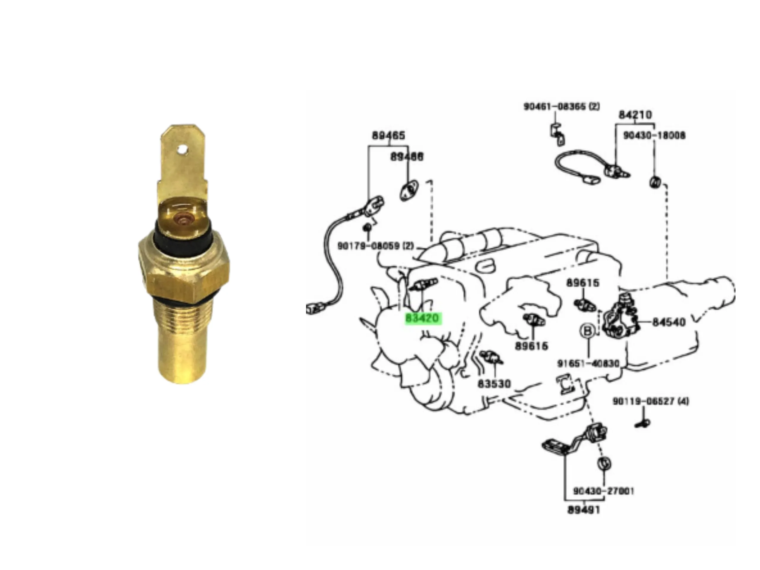 BULBO EMISOR TEMPERATURA DE AGUA COROLLA 92-98 *VER C/ MUESTRA*