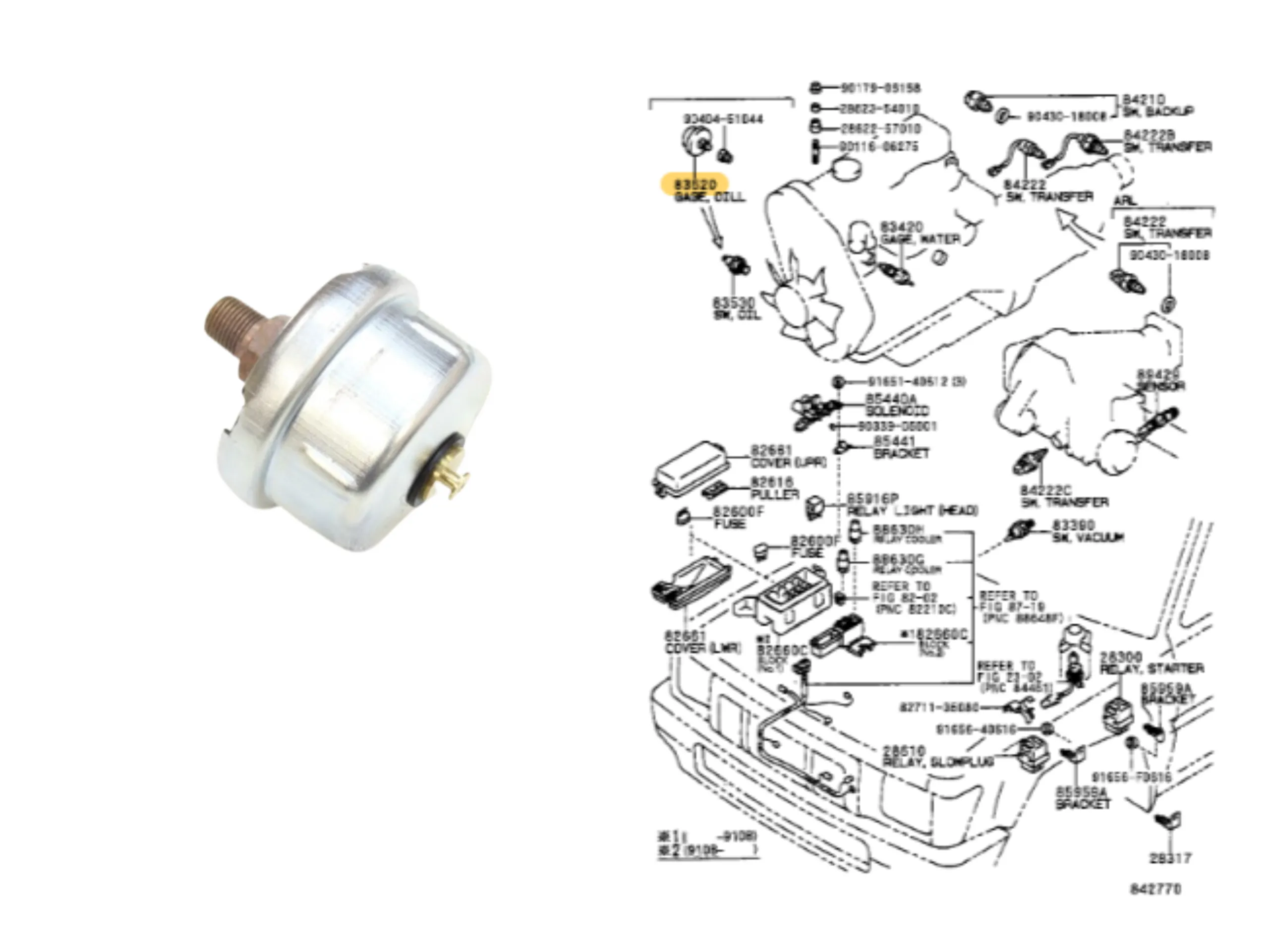 BULBO PRESION ACEITE LAND CRUISER PRADO 1998 *VER CON CHASIS