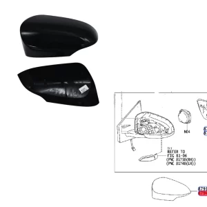 CARCAZA ESPEJO YARIS 4 PUERTAS 2018-/ 5 PUERTAS TODOS 2022- P/MOD.C/LUZ LH
