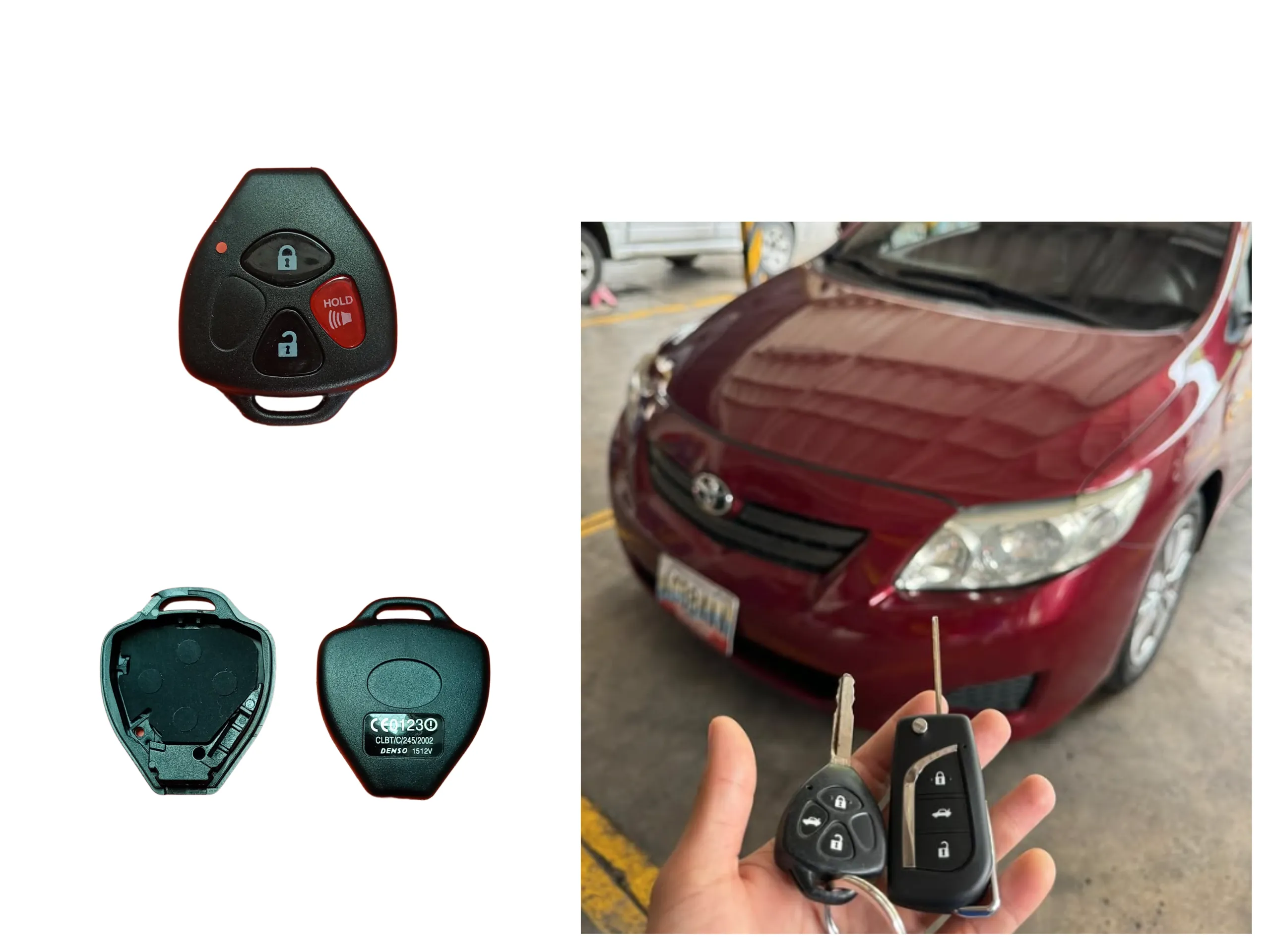 CARCASA LLAVE PRINCIPAL HILUX 2005- C/ 3 BOTONES *SIN ESPADA P/ TALLAR*