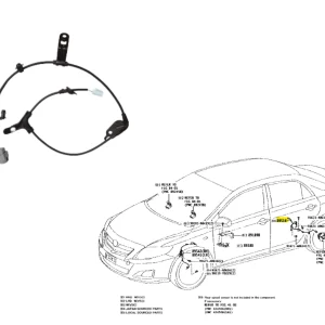 CABLE ABS TRASERO RH COROLLA 2008-2014- ORIG