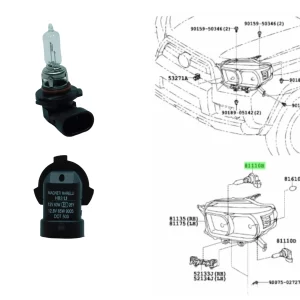 LAMPARA ALTA COROLLA 02/2011 / SW4 2005- 9005 TERM HEMBRA