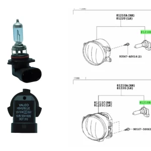 LAMPARA FARO AUXILIAR HILUX 2005- / SW4 2005- / BAJA COROLLA 02-13  *VENDER EL PAR* BLUE