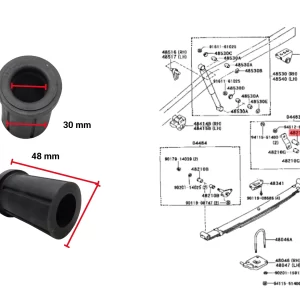BUJE ELASTICO HILUX 92/04 GRANDE 4X2 DELANTERO  ( 4 ) / 4X4 TRASERO ( 4 )