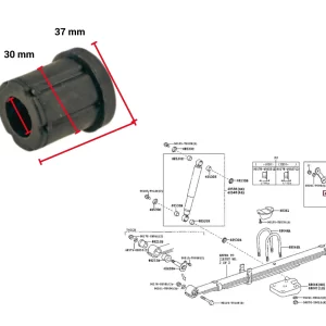 BUJE ELASTICO TRASERO HILUX 2005- INFERIOR CORTO *LLEVA 4*  TOYAKO