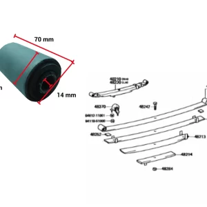 BUJE ELASTICO HILUX 97-01 4X4 / 2002-2014 TODAS DELANTERO  SILENBLOCK ( 2 )