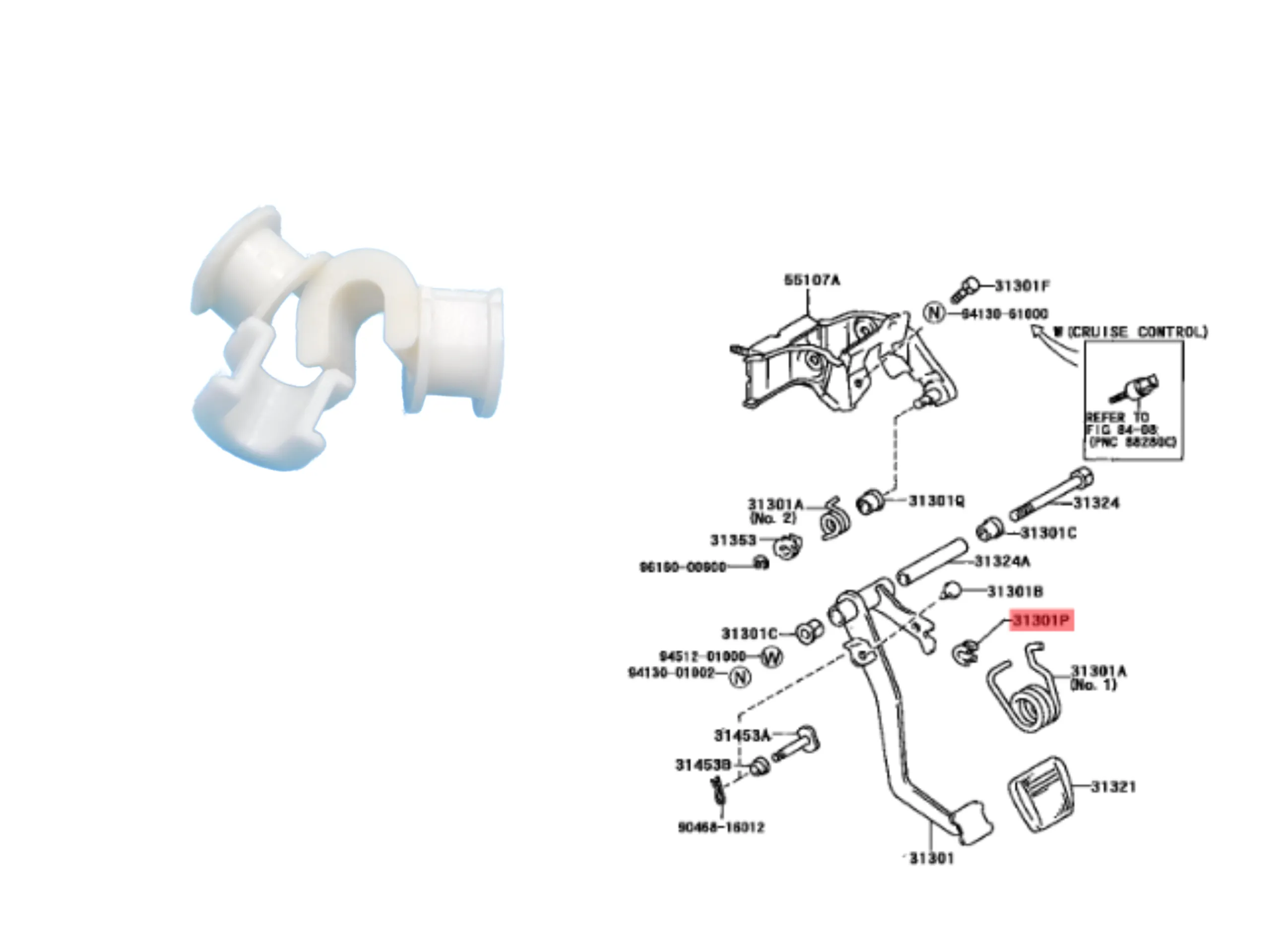 BUJE GIRO PEDAL EMBRAGUE HILUX 2005- / SW4 2005- / RAV
