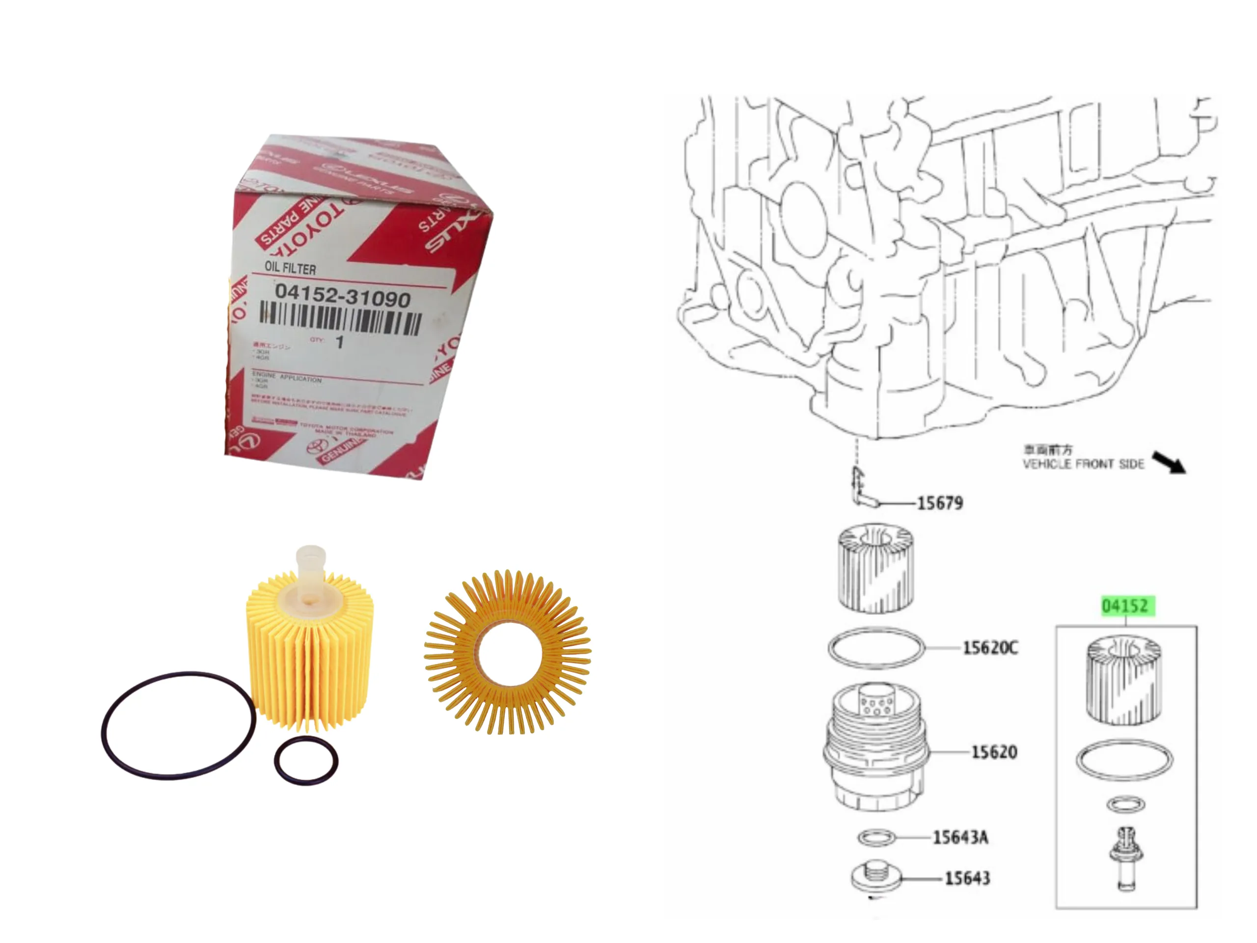 FILTRO ACEITE CAMRY 2009- / RAV 2013-19 2ARFE *CHASIS* "CARTUCHO" -