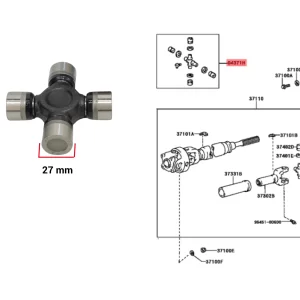 CRUCETA HILUX 2005-15 4X2 - 4X4 TRASERO./ SW4 2005-15 IMP