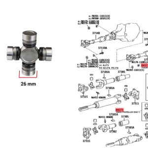 CRUCETA HILUX 4X2 92/98 26MM DADO TWN